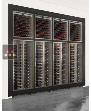 Combiné modulaire de 8 caves à vin multi-usages encastrables - Usage professionnel CALICE DESIGN