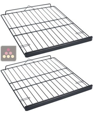 Lot de 2 clayettes de stockage en fil d'acier avec fronton bois  CLIMADIFF