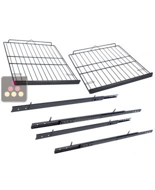 Lot de 2 clayettes coulissantes en fil d'acier avec fronton bois  CLIMADIFF