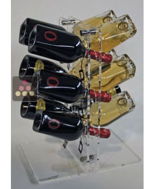 Présentoir pose libre en plexiglas pour 12 bouteilles de champagne SOBRIO