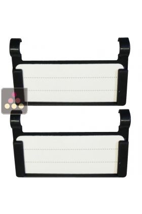 Lot de 2 clips &eacute;tiquettes pour clayette en fil en acier chrom&eacute;