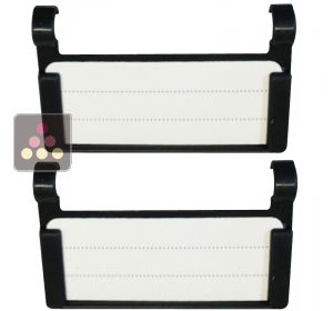 Lot de 2 clips &eacute;tiquettes pour clayette en fil en acier chrom&eacute; LIEBHERR