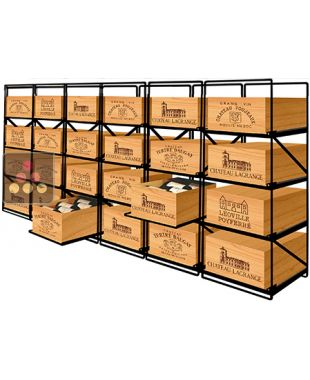 Racks coulissants pour 24 caisses de vin en Bois soit 288 bouteilles MODULORACK