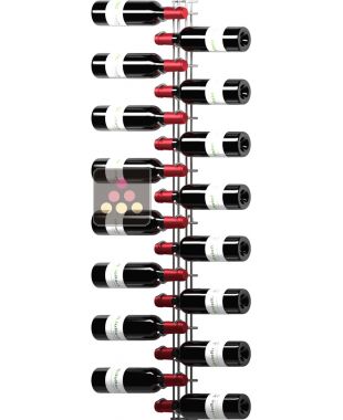 Support mural chromé de 16 bouteilles de 75cl en position horizontale VISIORACK