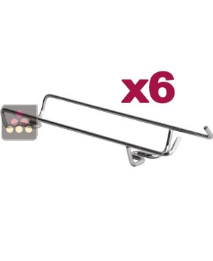 Lot de 6 Supports bouteilles en fil acier chromé, à poser VISIORACK