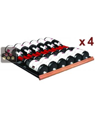 Lot de 4 Clayettes Coulissantes 12 bouteilles en Métal et PS Choc pour Gamme Prestige TRANSTHERM