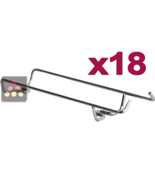Lot de 18 Supports bouteilles en fil acier chromé, à poser VISIORACK