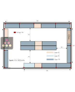 Aménagement de cave en métal pour 5880 bouteilles - Fabrication spécifique Marchand de Vin Ma Cave à Vin