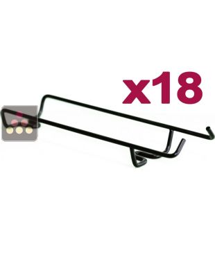 Lot de 18 Supports bouteilles en fil acier noir mat, à poser VISIORACK