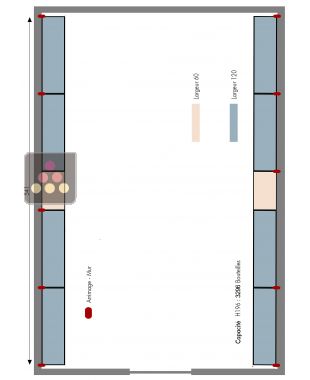 Aménagement de cave en métal pour 3296 bouteilles - Fabrication spécifique - Essentiel System Ma Cave à Vin