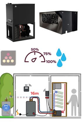 Climatiseur pour armoire à vin - 1050 watts - Technologie boucle à eau glacée - Liaison 16m - Froid et Humidification
