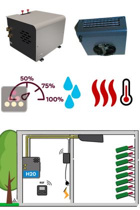 Climatiseur de cave naturelle de 780 Watts - Évaporateur plafonnier - Condensation à eau - Froid, humidification et chauffage