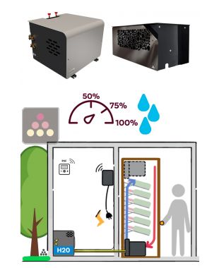 Climatiseur de cave 780W - Evaporateur pour armoire - Condensateur à eau - Froid et Humidification FRIAX