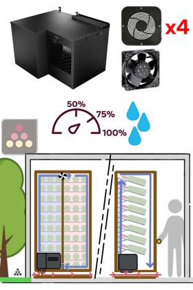 Climatiseur monobloc 2 températures pour armoire à vin de 800W - Evacuation Down - Froid et humidification