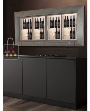 Combiné encastrable de 2 vitrines à vin multi-températures - P36cm - Bouteilles debout - Usage pro - Cadre droit CALICE DESIGN