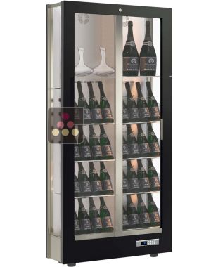 Vitrine à vin multi-usages service et conservation - P36cm - 3 côtés vitrés - Sans habillage - Équipement personnalisable CALICE DESIGN