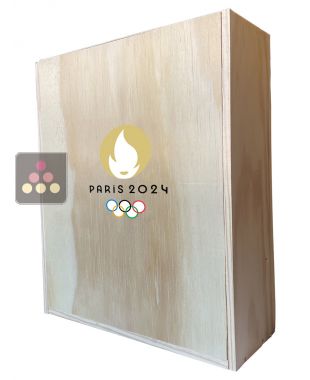 Caisse bois en pin maritime de rangement avec frisure papier de couleur Ma Cave à Vin