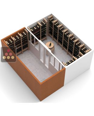 Aménagement de cave Bois et métal pour 1819 bouteilles - Fabrication spécifique - Wood System ARCHITECTURE INTERIEURE DU VIN
