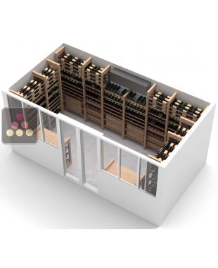 Aménagement de cave Bois et métal pour 1074 bouteilles - Fabrication spécifique - Wood System ARCHITECTURE INTERIEURE DU VIN