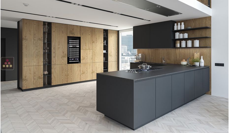 Cave à vin 2 températures de service et de conservation encastrable en colonne auto-ventilée