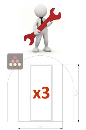 Forfait livraison et installation de 3 portes droites pour caves voutées