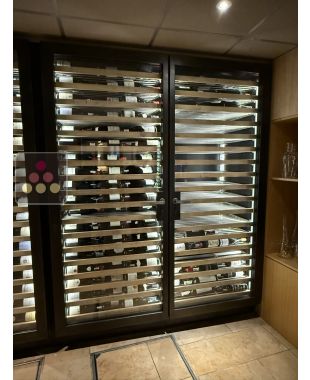 Cave à vin N°3 sur-mesure mono-température de service - structure acier - 518 Bouteilles - Clayettes coulissantes Ma Cave à Vin