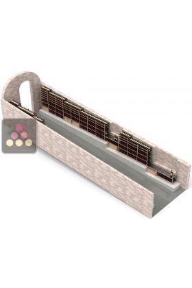 Aménagement de cave structure acier et baguettes bois pour 1346 bouteilles - Fabrication spécifique - Essentiel System