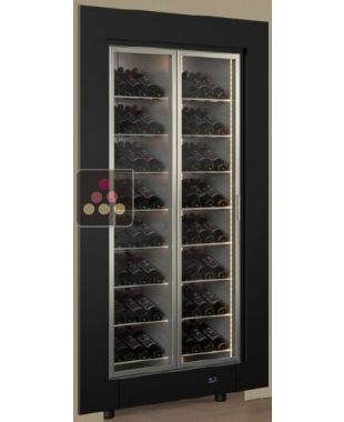 Vitrine à vin encastrable multi-températures - Bouteilles inclinées - Cadre droit CALICE DESIGN
