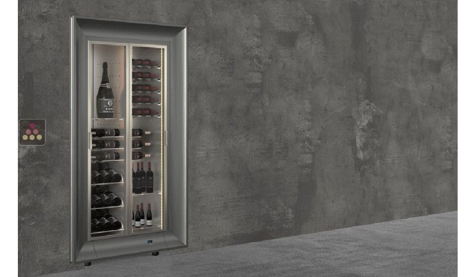 Vitrine à vin encastrable multi-températures - Équipement mixte - Cadre incurvé