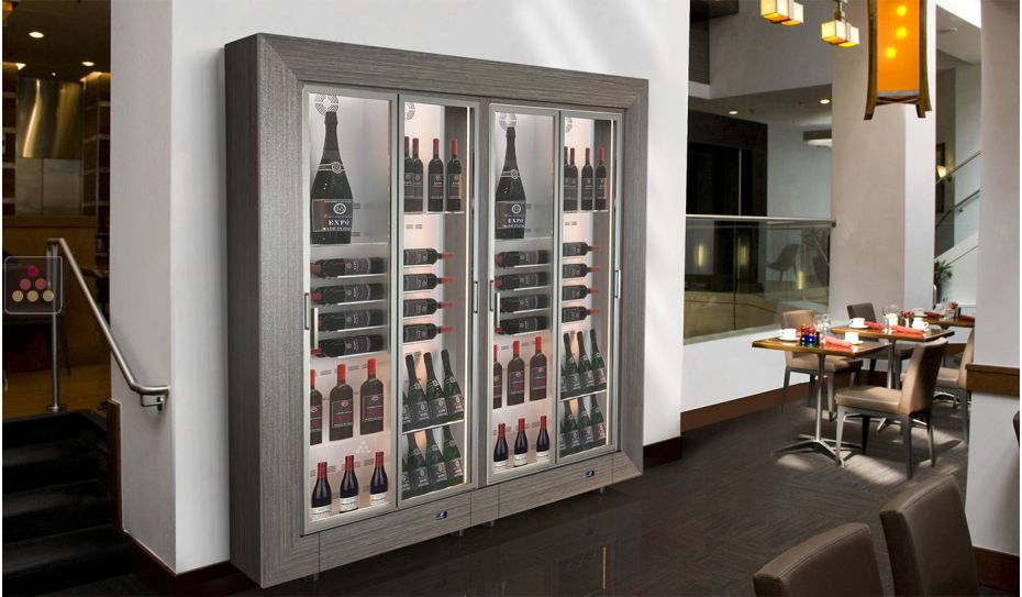 Combiné modulaire de 2 vitrines à vin multi-usages - Pose libre - Équipement mixte - P36cm