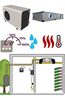 Climatiseur de cave 2750W - Évaporateur gainable - Froid, Chauffage et Humidification