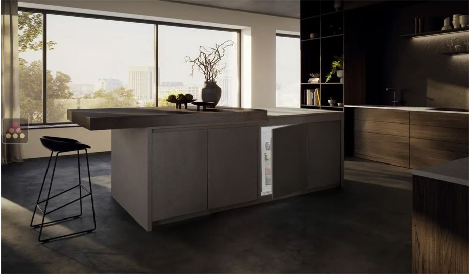 Mini Réfrigérateur encastrable sous plan à panneau décoratif habillable - 127 Litres