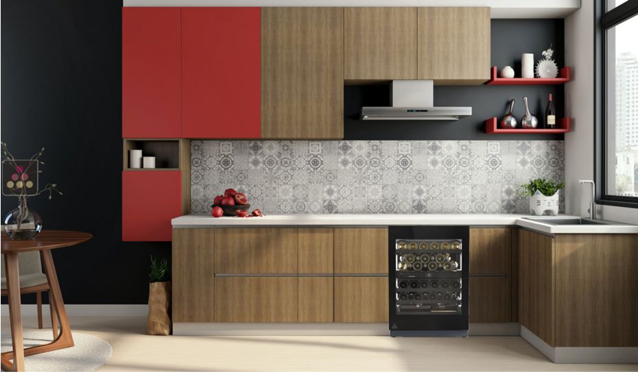 Cave à vin deux températures de conservation et de service des vins encastrable