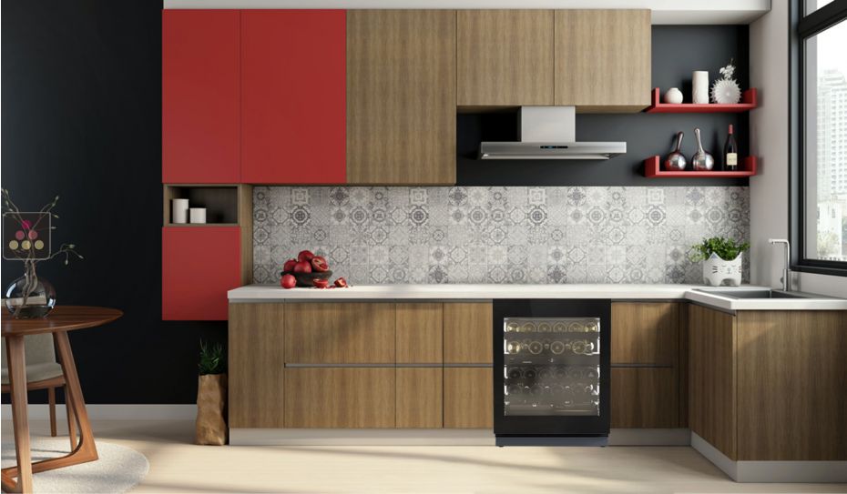 Cave à vin deux températures de conservation et de service des vins encastrable sous plan 