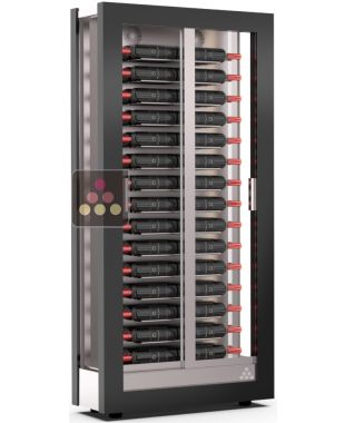 Vitrine à vin multi-usages de service et de conservation - HOME - 3 côtés vitrés - Bouteilles horizontales - P36cm  CALICE DESIGN