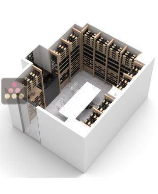 Aménagement personnalisé de cave bois et métal pour 1137 bouteilles - Wood system ARCHITECTURE INTERIEURE DU VIN