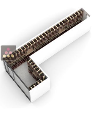 Aménagement de cave Bois et métal pour 1850 bouteilles - Fabrication spécifique - Essentiel Bois ARCHITECTURE INTERIEURE DU VIN