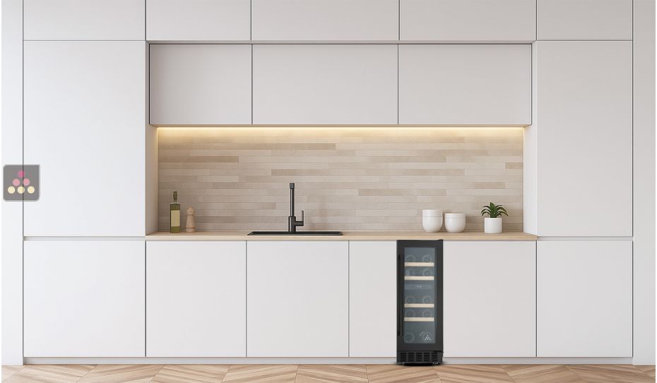 Cave à vin 2 températures de conservation et/ou de service encastrable sous plan									
