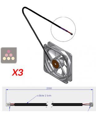 Trois ventilateurs extraction air chaud pour cave encastrée TRANSTHERM