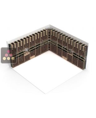 Aménagement personnalisé de cave structure acier et baguettes bois pour 1300 bouteilles - Essentiel bois ARCHITECTURE INTERIEURE DU VIN