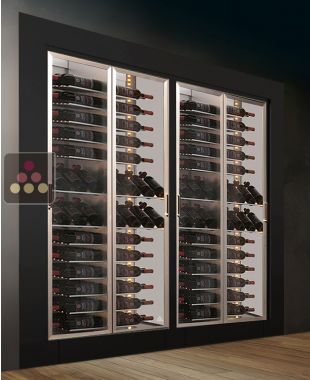 Combiné encastrable de 2 vitrines à vin - Pro - Equipement mixte - Cadre droit CALICE DESIGN