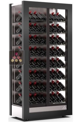 Vitrine à vin - 3 côtés vitrés - Home - Cadre droit - Bouteilles inclinées