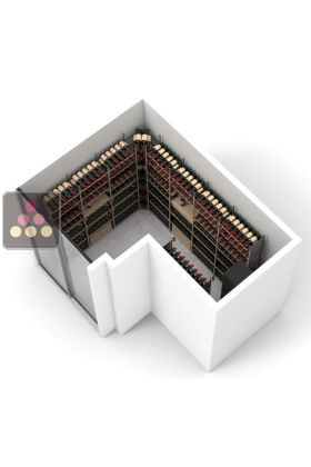 Aménagement de cave Bois et métal pour 1552 bouteilles - Fabrication spécifique - Essentiel Bois