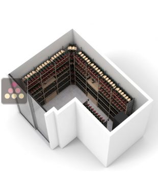 Aménagement de cave Bois et métal pour 1552 bouteilles - Fabrication spécifique - Essentiel Bois ARCHITECTURE INTERIEURE DU VIN