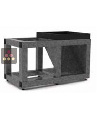 Socle en aluminium pour installation surélevée pour cave profondeur standard - P520mm - Ilot Central CALICE DESIGN