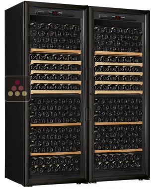 Combiné de 2 caves à vin Mono-Température de vieillissement et de conservation - Equipement coulissant/stockage ARTEVINO