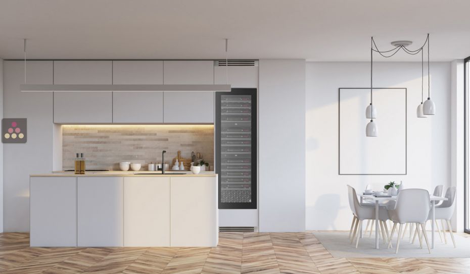 Cave à vin de service 3 températures encastrable en colonne auto-ventilée - Ouverture Push/Pull