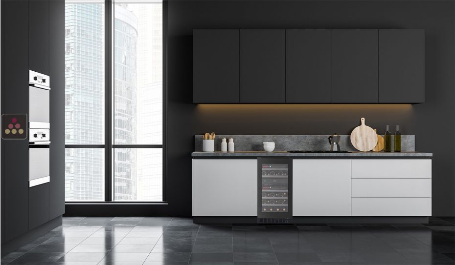 Cave à vin 2 températures de service encastrable sous-plan - Porte de 78cm