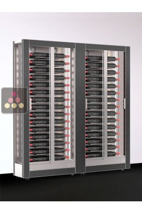 Combiné de 2 vitrines à vin - Home - 3 côtés vitrés - Habillage interchangeable - P38