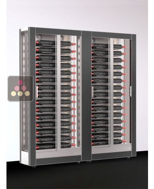 Combiné de 2 vitrines à vin - Home - 3 côtés vitrés - Habillage interchangeable - P38 CALICE DESIGN